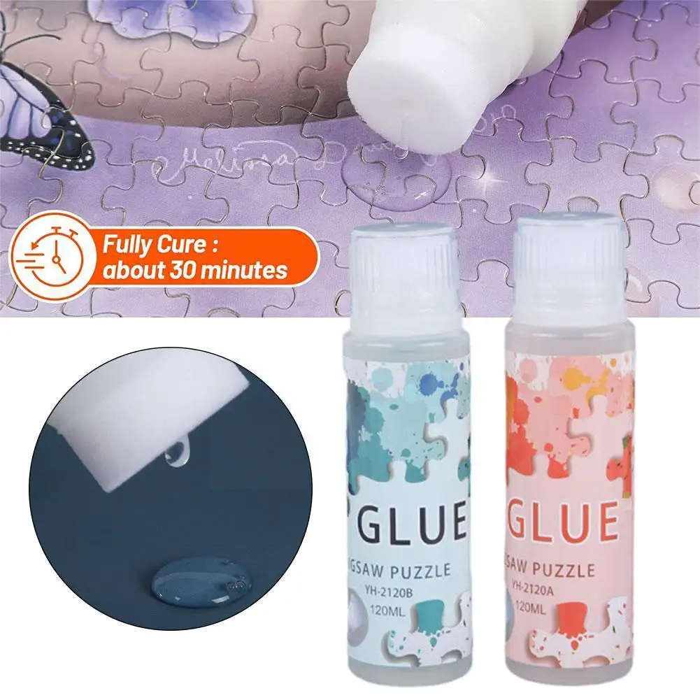 

120ml Non-toxic Eco-friendly Glue Jigsaw Puzzles Conserver Self Apply Fast Dry For Diy Sticking Paper Preserving Jigsaw Puz Q9v2