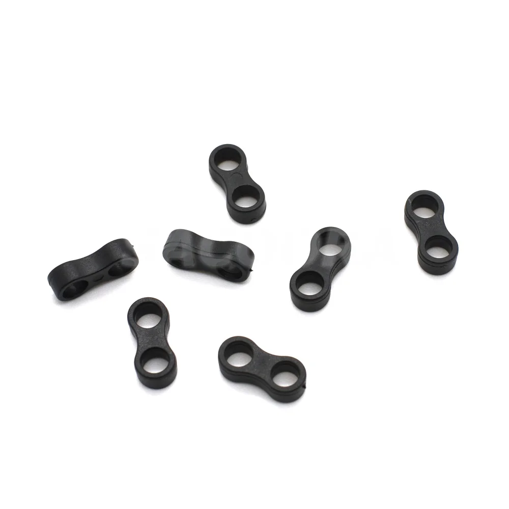 

50pcs/pack Black Plastic Cord Lock 2 Holes Rope Connector Piece Stopper Toggle Slider Clip