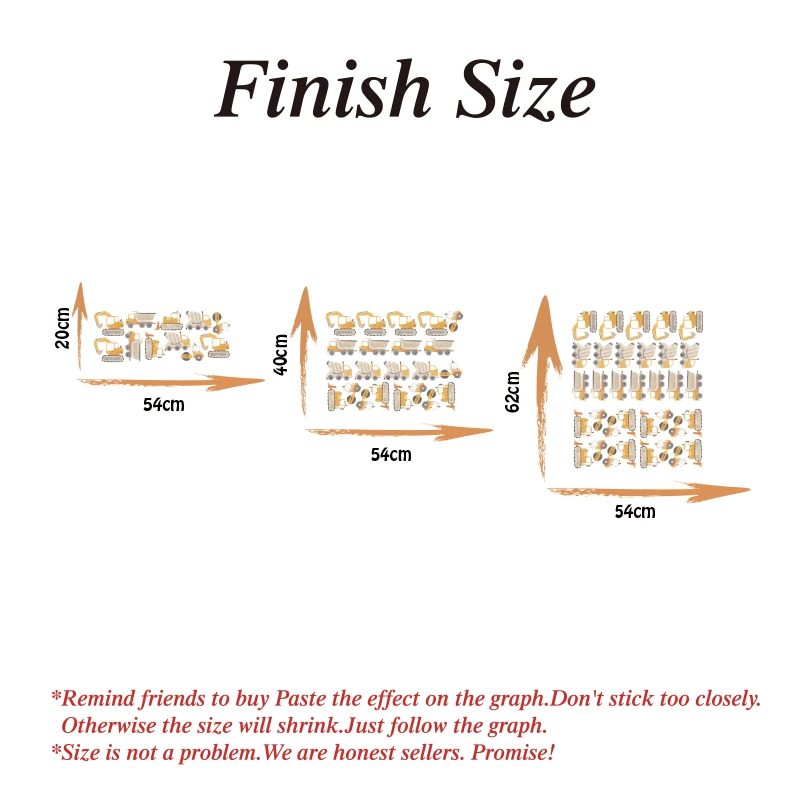 Акварельные строительные грузовики наклейка на стену автомобиля детская