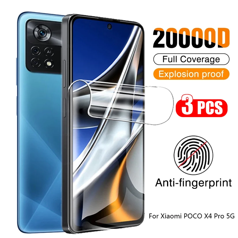 

Гидрогелевая пленка для Xiaomi Poco X4 Pro 5G, защитная пленка для экрана Xiamoi Poco X4Pro X 4 Pro, Защитная пленка с полным покрытием, не стекло, 3 шт.