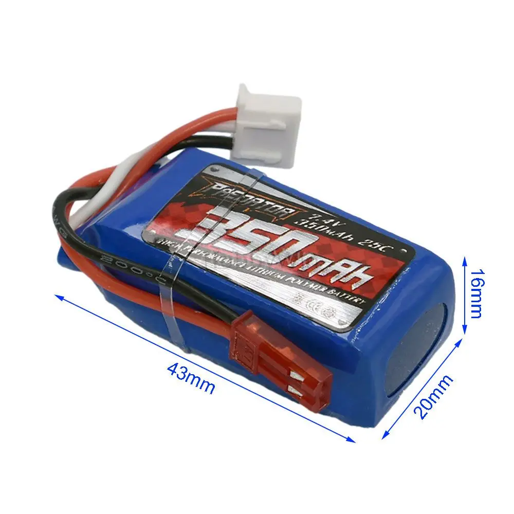 

FMS часть 7,4 V 2S 350mAh 25C LiPO батарея JST разъем для радиоуправляемой модели самолета вертолета квадрокоптера FPV дрона