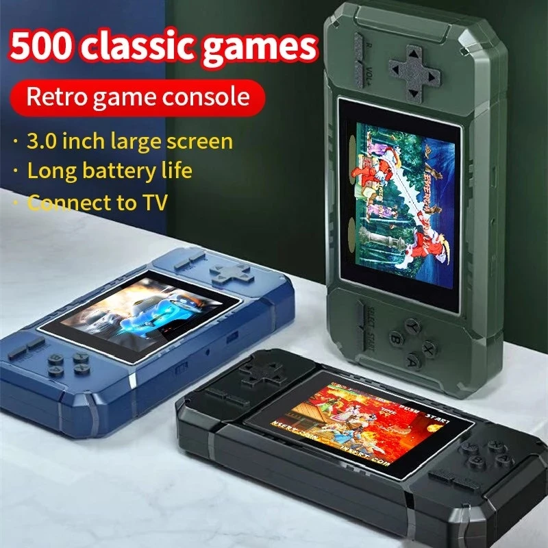 

Консоль игровая портативная 8-битная с цветным ЖК-дисплеем 3,0 дюйма, 520 встроенных игр