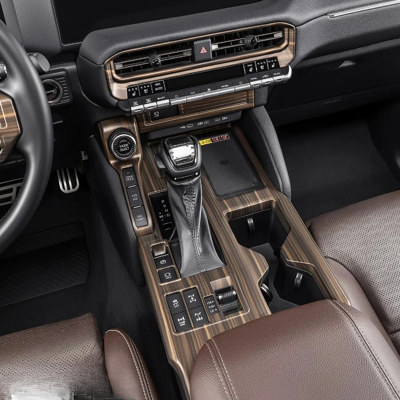 Фото Для Toyota Land Cruiser LC250 2024 2025 2026: Накладка на панель переключения передач центральной консоли, ABS, защита от царапин, рамка отделки рулевого колеса №1
