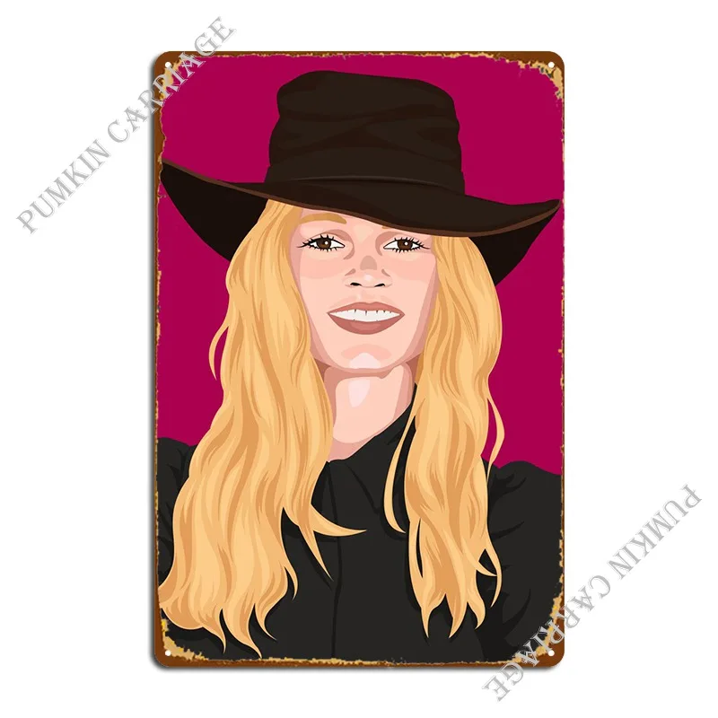 

Портретная шляпа металлический знак дизайн Кухня Настенный Декор Гостиная оловянный знак плакат