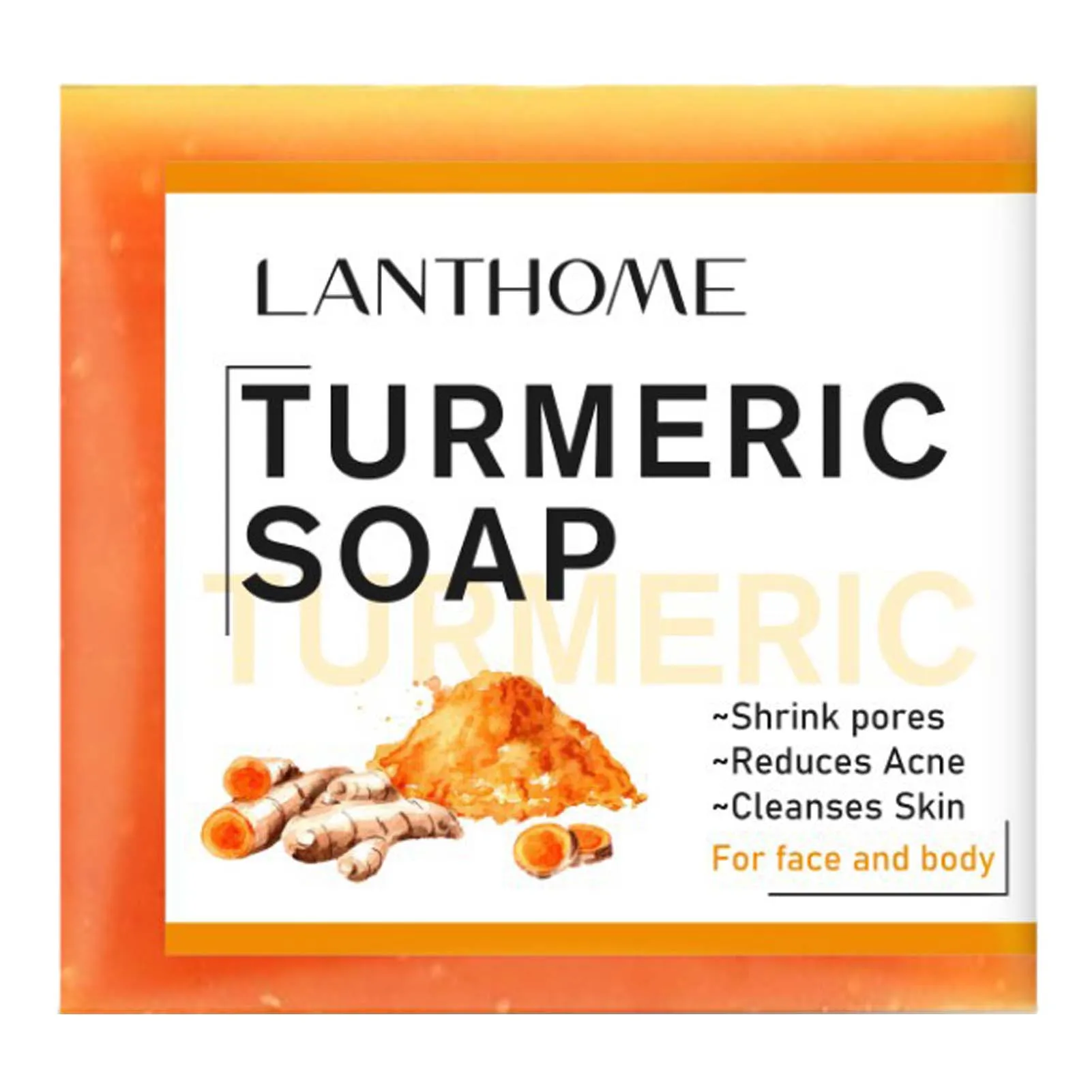 

Turmeric Soap Natural To Lightening Acne Dark Spots Skin -Glow Brighter Scars Removal Bars Herbal Natural Scrub Cleaning