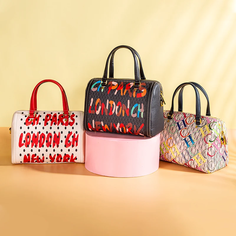 Women's Handbag 2023 New Female Fashion Temperament Boston Shoulder Bag Portable Retro Carry Messenger Bags for Ladies