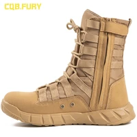 summer high top zipper combat boots mens military fan tactical desert mountaineering combat special forces training boots