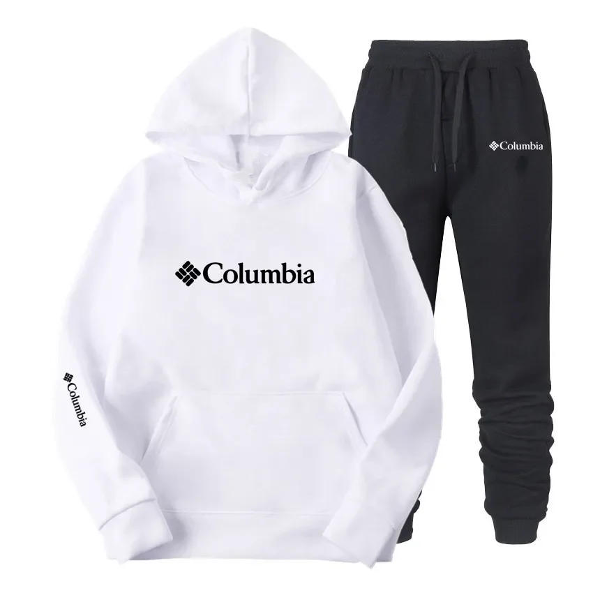 

2023 Autumn/Winter Colombia Sportswear Men's Set Long Sleeve Pullover+Jogging Pants Two Piece Fitness Running Suit Sports Men's