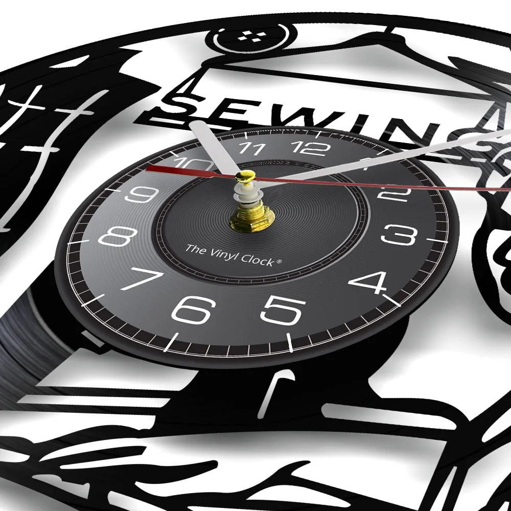 Настенные часы в стиле ретро приспособление для шитья виниловый диск запись