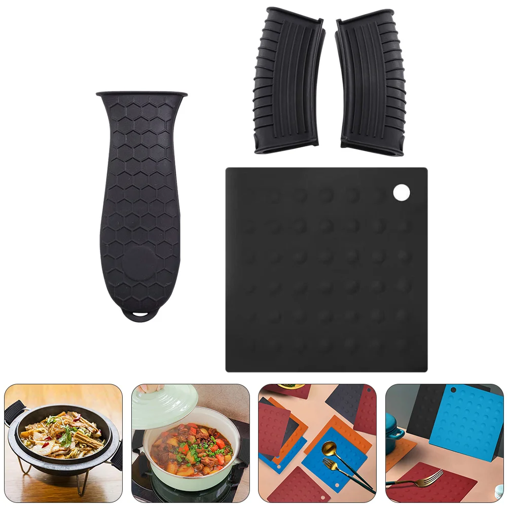 

Handle Pot Silicone Holder Hot Cover Holders Covers Mat Sleeve Skillet Pan Grip Cookware Sleeves Non Assist Grips Iron Cast