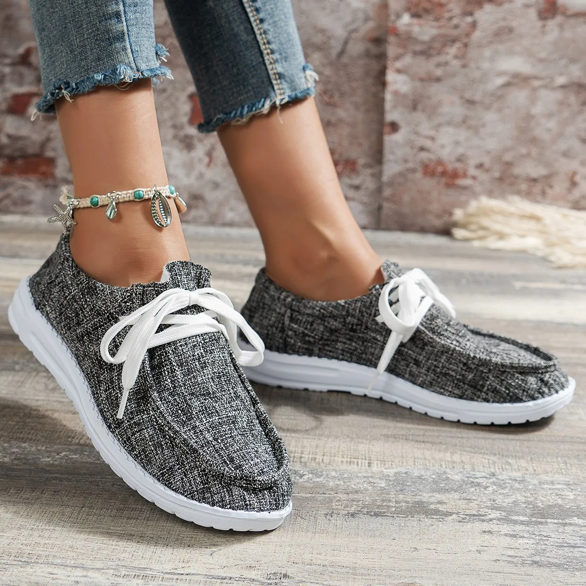 

New Women Comfortable Flat Slip On Mujer Zapatillas Summer Vulcanize Canvas Sneakers Mocassin Female casual shoes