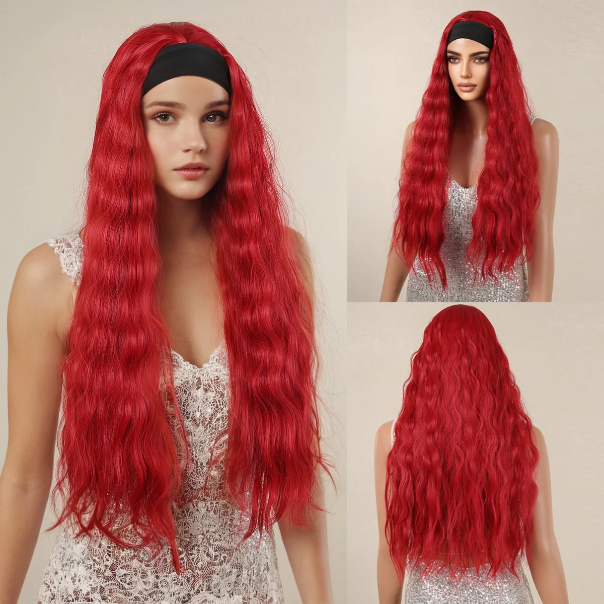 Длинные свободные волнистые разноцветные синтетические парики для косплея