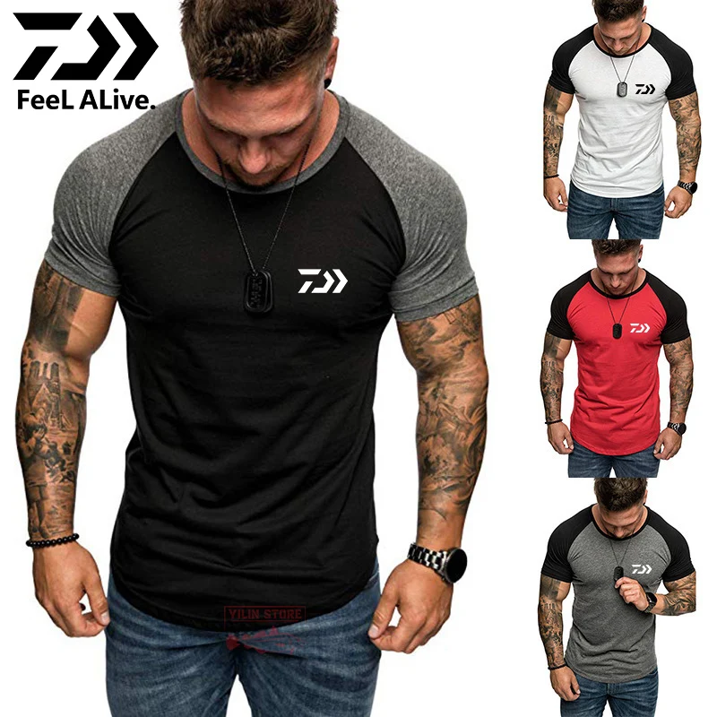 

2022 Daiwa футболка для рыбалки мужская летняя быстросохнущая дышащая одежда для рыбалки для улицы бега фитнеса спорта мягкая футболка для рыба...