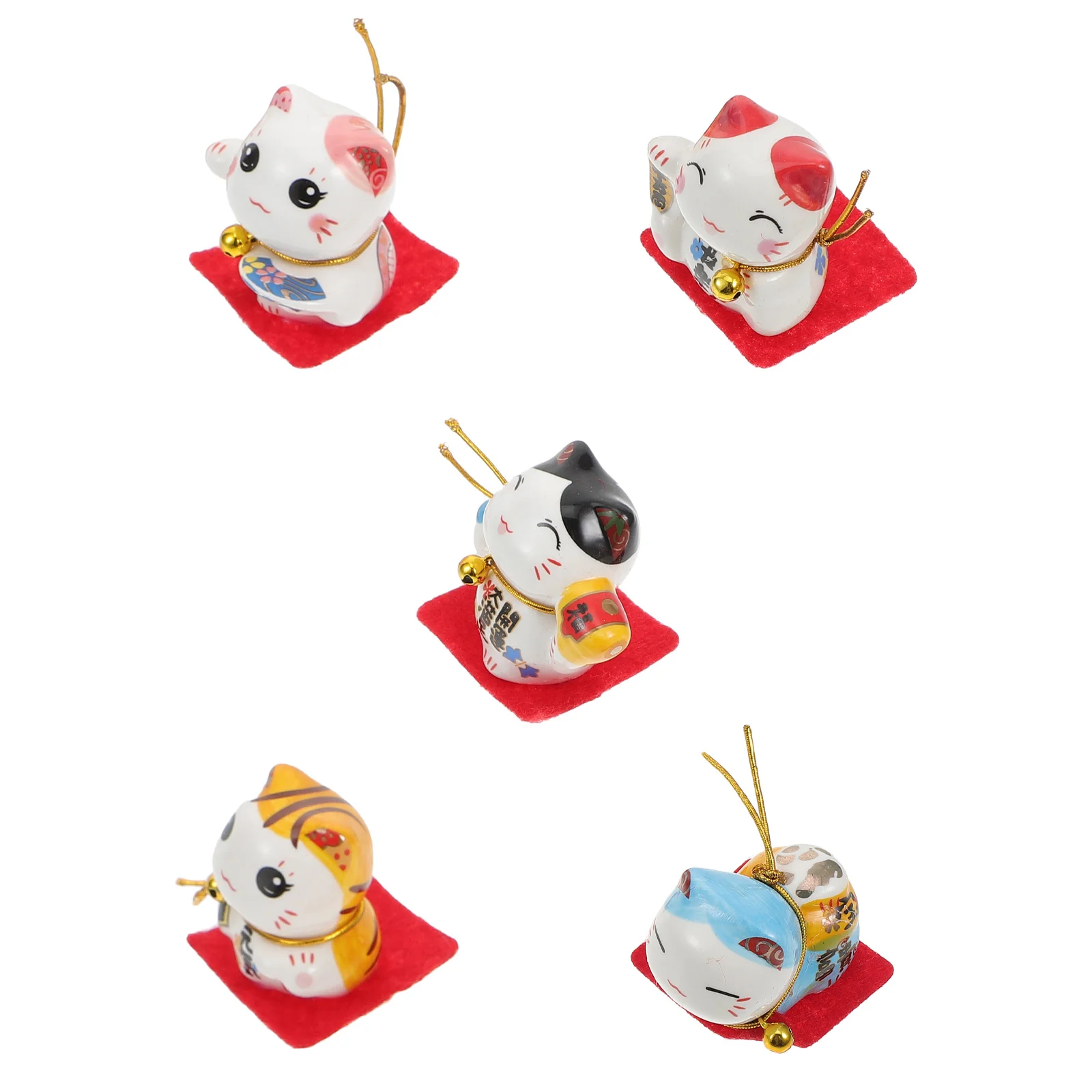 

Cat Figurine Arm Fortune Japanese Waving Neko Maneki Car Statue Ornament Figurines Swinging Statues Figure Money Decoration