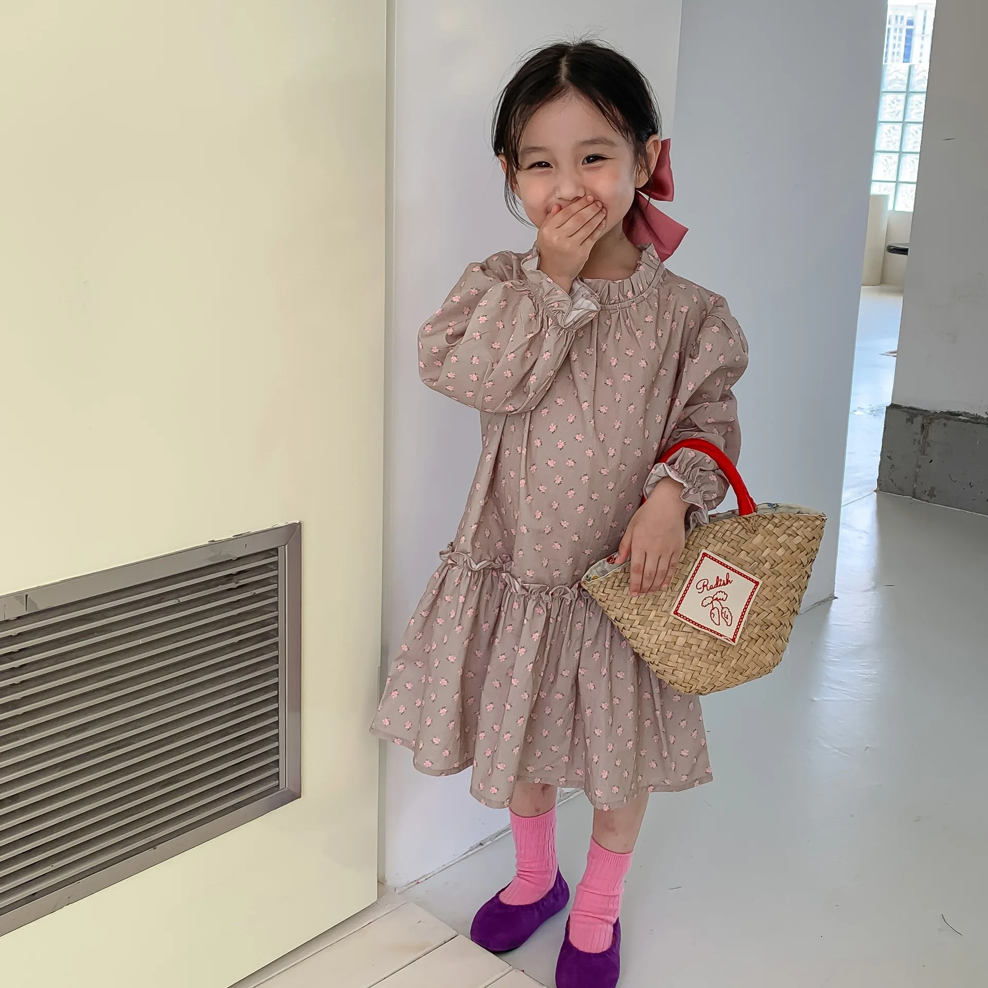 

2022 Autumn New Girls Long Sleeve Dress Cotton Children Princess Dress Fashion Girls Floral Dress Kids Baby Girls Clothes