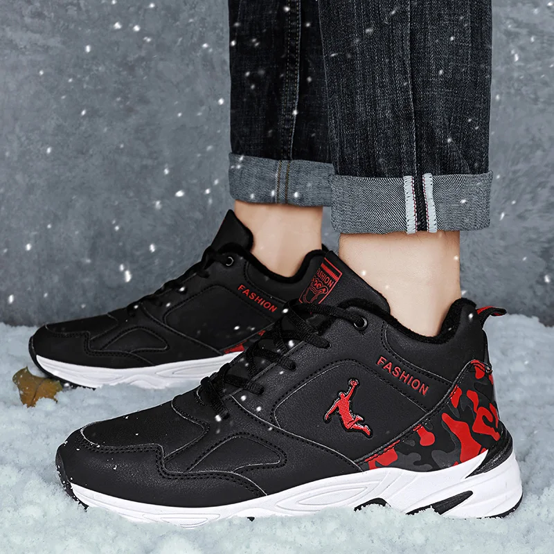 Men's Basketball Shoes Winter Waterproof Leather Sneakers Man Durable Non-slip Outsole Gym Training Outdoor Basketball Sneakers