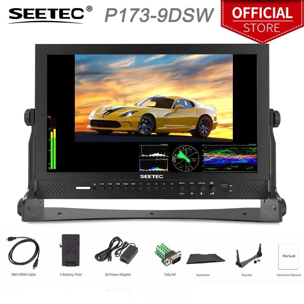 Монитор вещания Seetec P173-9DSW 17,3 дюймов FHD 1920x1080 с функцией векторного прицела 3G-SDI HDMI