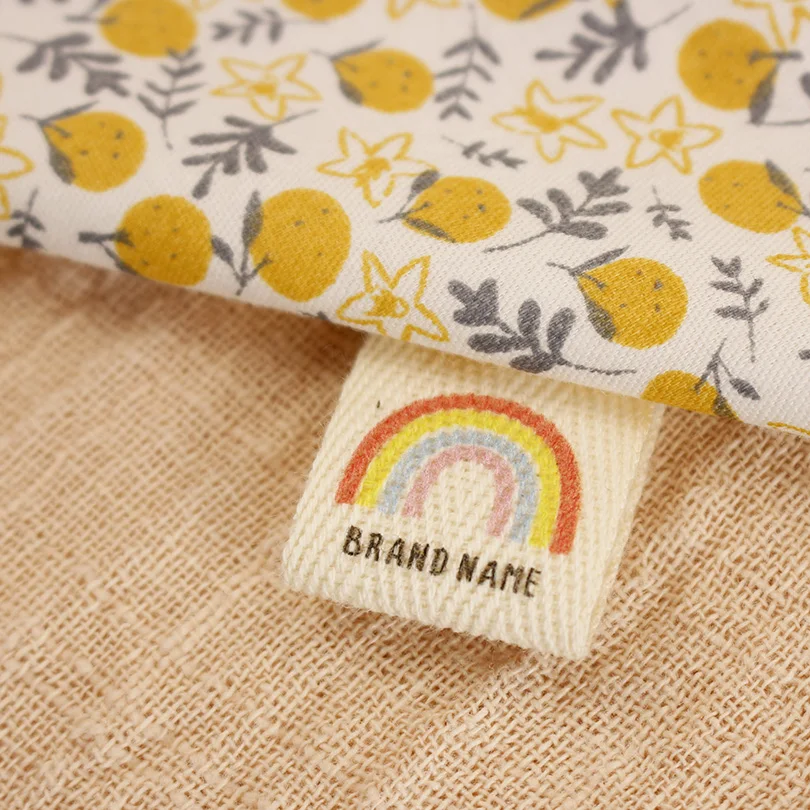 

20x60mm Twill fold Tags,Customized logo, Clothing label,Sew accessories,rainbow logo, Handmade labels, Free shipping(xw5554)