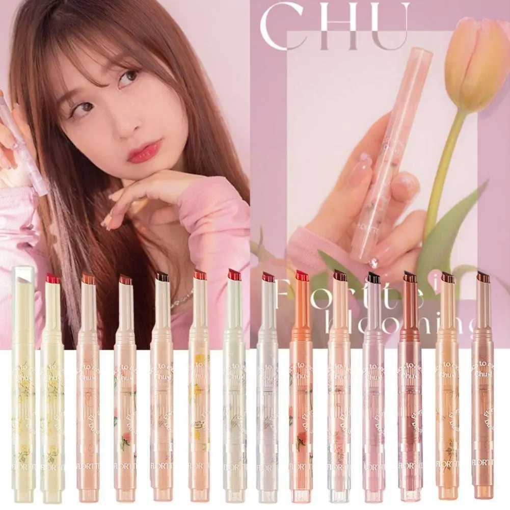 

FLORTTE Nice to Meet Chu Jelly Lipstick Flower Heart Pomegranate Long-lasting Lipstick Gloss Matte Jelly Lip Love Lipstick I5F0