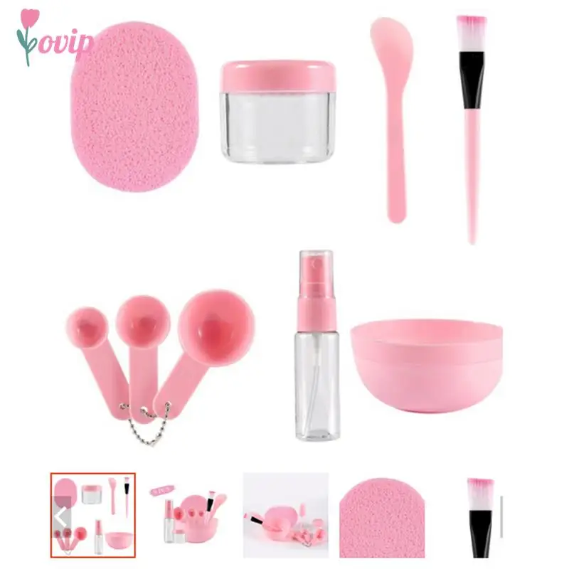 

9 Pcs/Set DIY Bowl Brush Spoon Stick Bottle Sponge Top Quality Homemade Makeup Beauty Tool Facial Mask Tools Kit