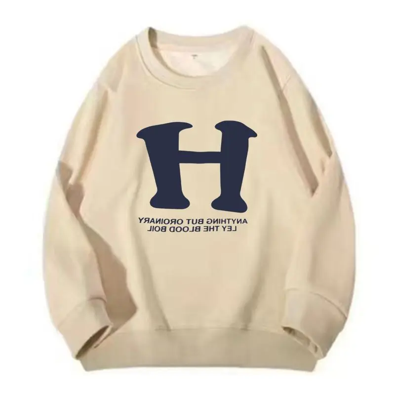 

Мужской свитер Осень новинка плюшевый модный бренд с круглым вырезом с длинными рукавами весна-осень оверсайз Осень-Зима Топ без косточек