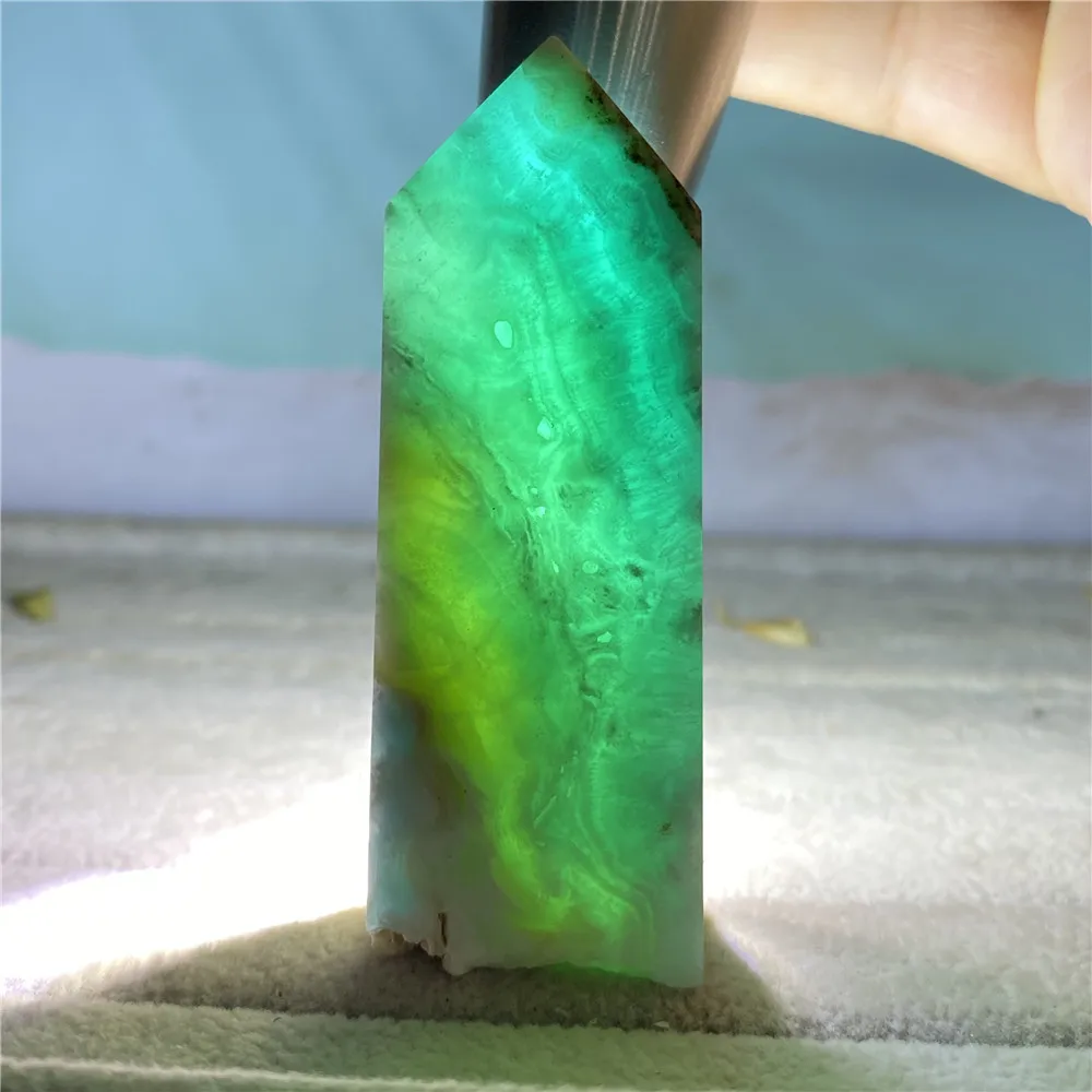 

Larimar Natural Stone And Crystal Quartz Tower Healing Gemstones Point Wand Witchcraft Home Decoration Modern