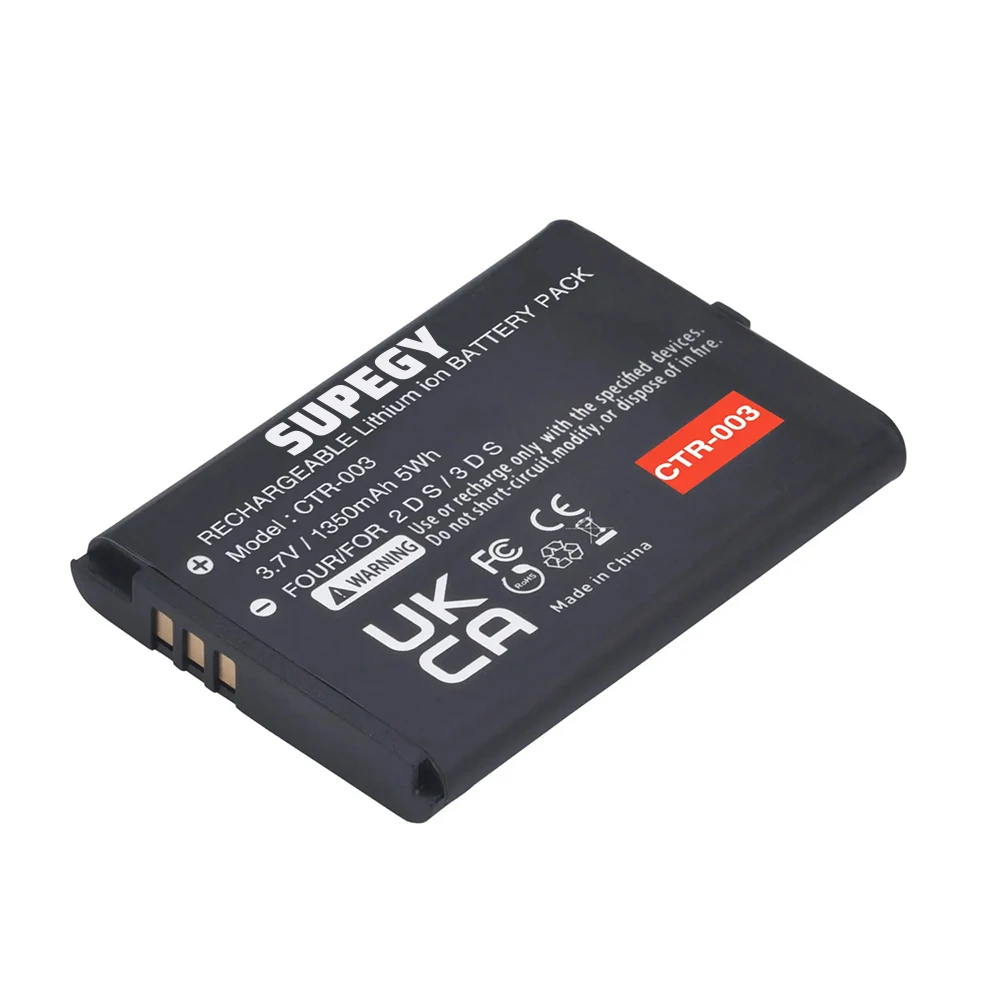 4 аккумулятора 1350 мАч CTR 003 CTR-003 для беспроводных контроллеров Nintendo 2DS, 3DS, 2DS XL CTR-A-AB (art.: 3920db19dd612) - 3920db19dd612