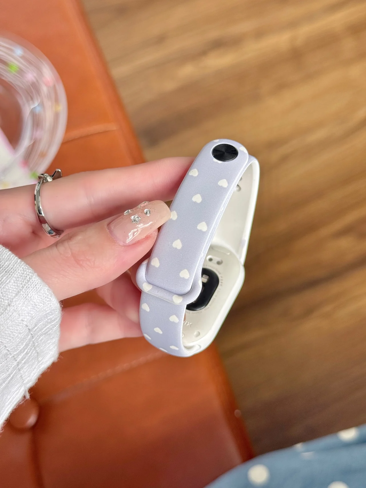Фото Силиконовый ремешок Pastel Mini Heart для Xiaomi Band 8, 9, 10, Macaron Tiny Heart, приятный для кожи спортивный аксессуар для девочек-подростков №2