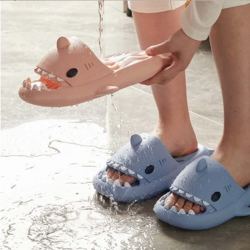 

Сандалии женские и мужские на платформе, мягкая подошва, Эва, Нескользящие, сланцы Акула, Хлопушка, домашние тапочки, пляжная обувь для дома, лето