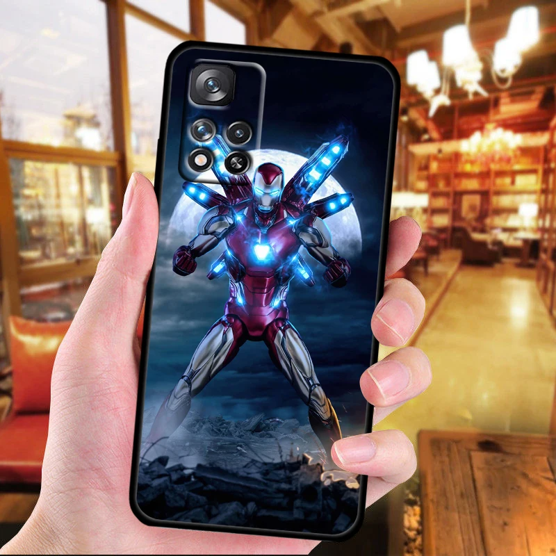 Avenger Marvel Superhero For Xiaomi Redmi Note 11 11S 10 9 8 7 Pro 5G 4G Silicone Soft Shockproof Black Phone Case Capa Cover