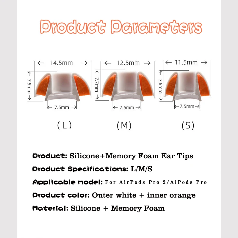 Силиконовые насадки для наушников Apple AirPods Pro 2 с эффектом памяти - купить по