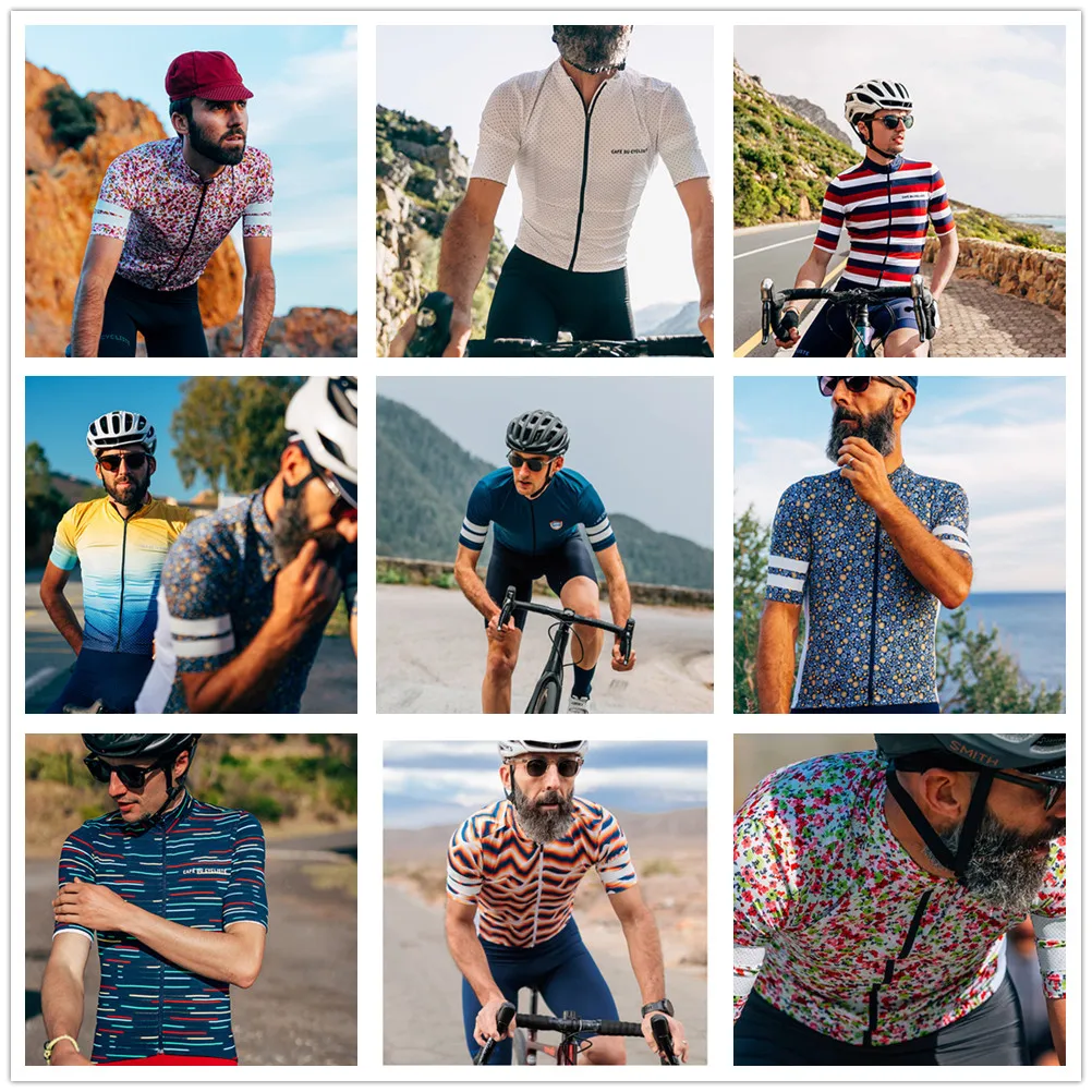 

Cafe Du Cycliste Summer Go Pro Bike Jerseys Mens Red/white/blue Short Sleeve Maillot Ciclismo Shirt Cycling Race Sportswear Tops