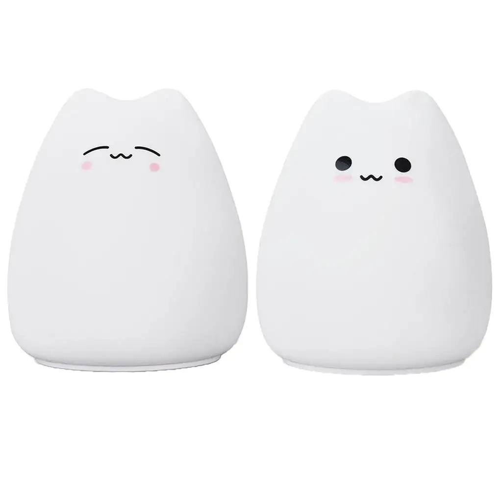 

Kids Night Light - Cute Cat Shaped Lamp Silicone Nursery Baby Night Light