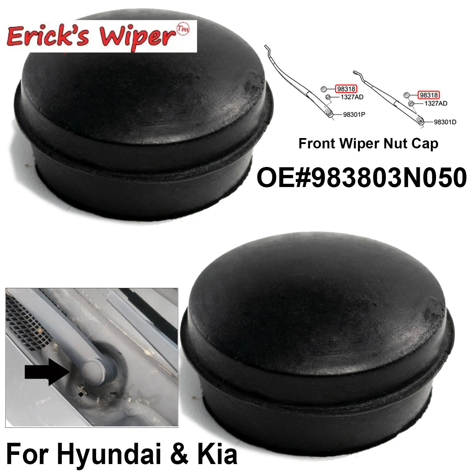 Erick's стеклоочиститель для автомобиля, переднее ветровое стекло, стеклоочиститель, крышка для гайки для Hyundai Хендай Туссан Киа Кия Kia i20 i30 i40 ix55 Tucson ix35 Santa Fe Sonata
