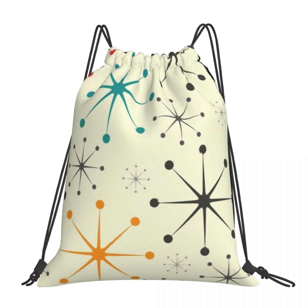 

Atomic Retro Backpacks Multi-function Portable Drawstring Bags Drawstring Bundle Pocket Sports Bag Book Bags For Travel School