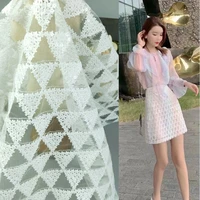 fashion embroidered lace fabrics mesh embroidered triangular sequin sewing fabric childrens dress wedding dress diy fabric