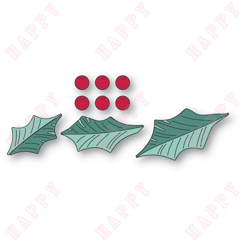 

Metal Cutting Dies Layered Holly Leaf Trio DIY Scrapbooking Paper Diary Decoration Manual Handmade For 2022 Embossing Template