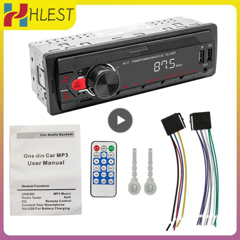 

Remote Control Mp3 Player Portable Colored Lights Multifunctional Durable Bluetooth Receiver Car Accessories With Fm Universal