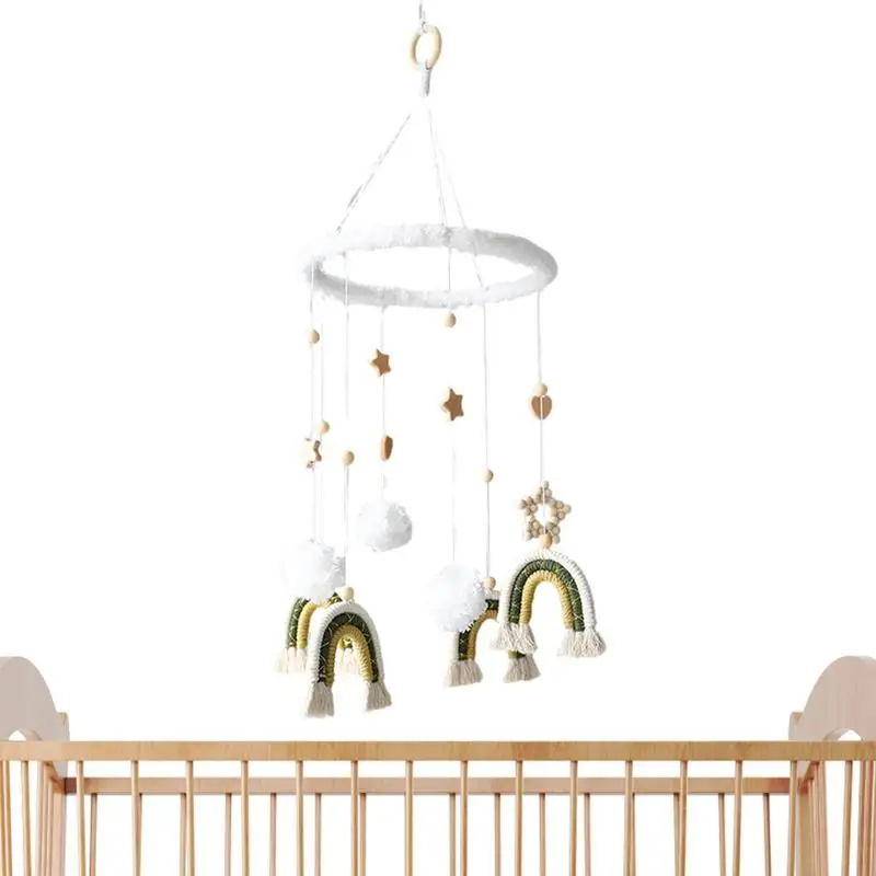 

Nursery Mobiles Boho Rainbow Nursery Mobile For Children Colorful Bassinet Decoration For Comforting Calming Cradles Ornament