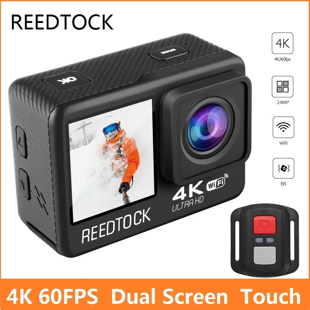 Action Camera 4K 60FPS Cameras 24MP 2.0 Touch LCD 4X EIS Dual Screen WiFi Waterproof Remote Control Webcam Sport Video Recorder