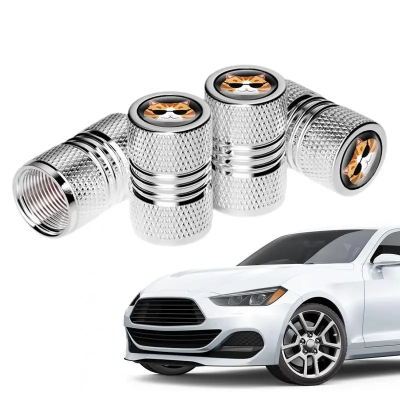 Милые колпачки воздушного клапана для автомобильных шин 4 шт. кошек воздушных