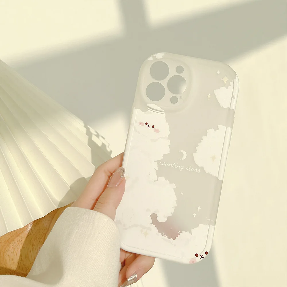 Ударопрочный чехол для телефона с изображением милого белого облака Луны