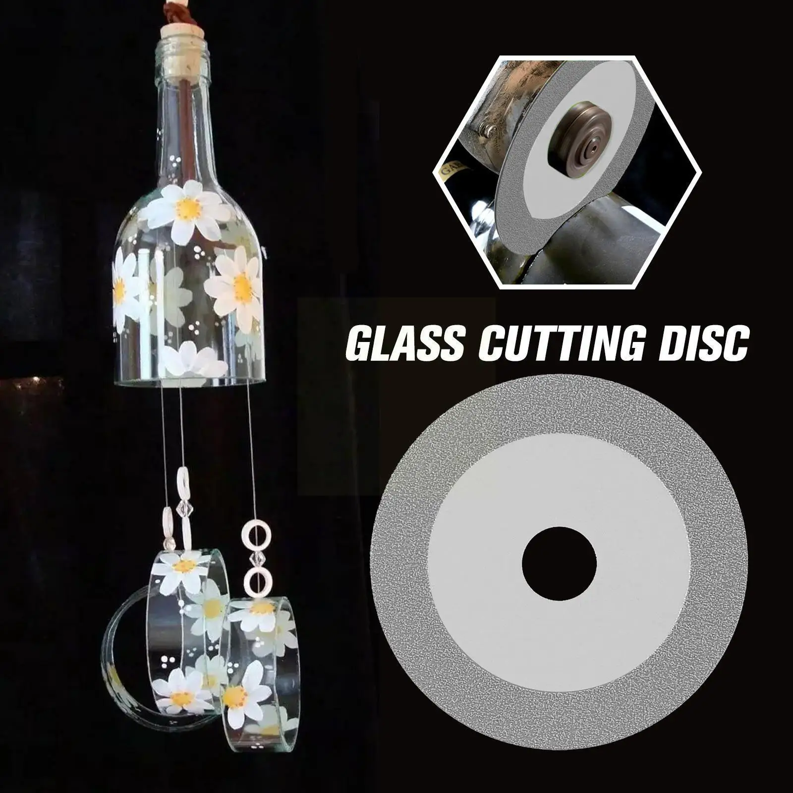 

1pc Diamond Saw Blade Glass Cutting Disc 100mm Ultra-thin Grinding Crystal Chamfering Wine Bottles Blade Saw Cutting Blade X3w4