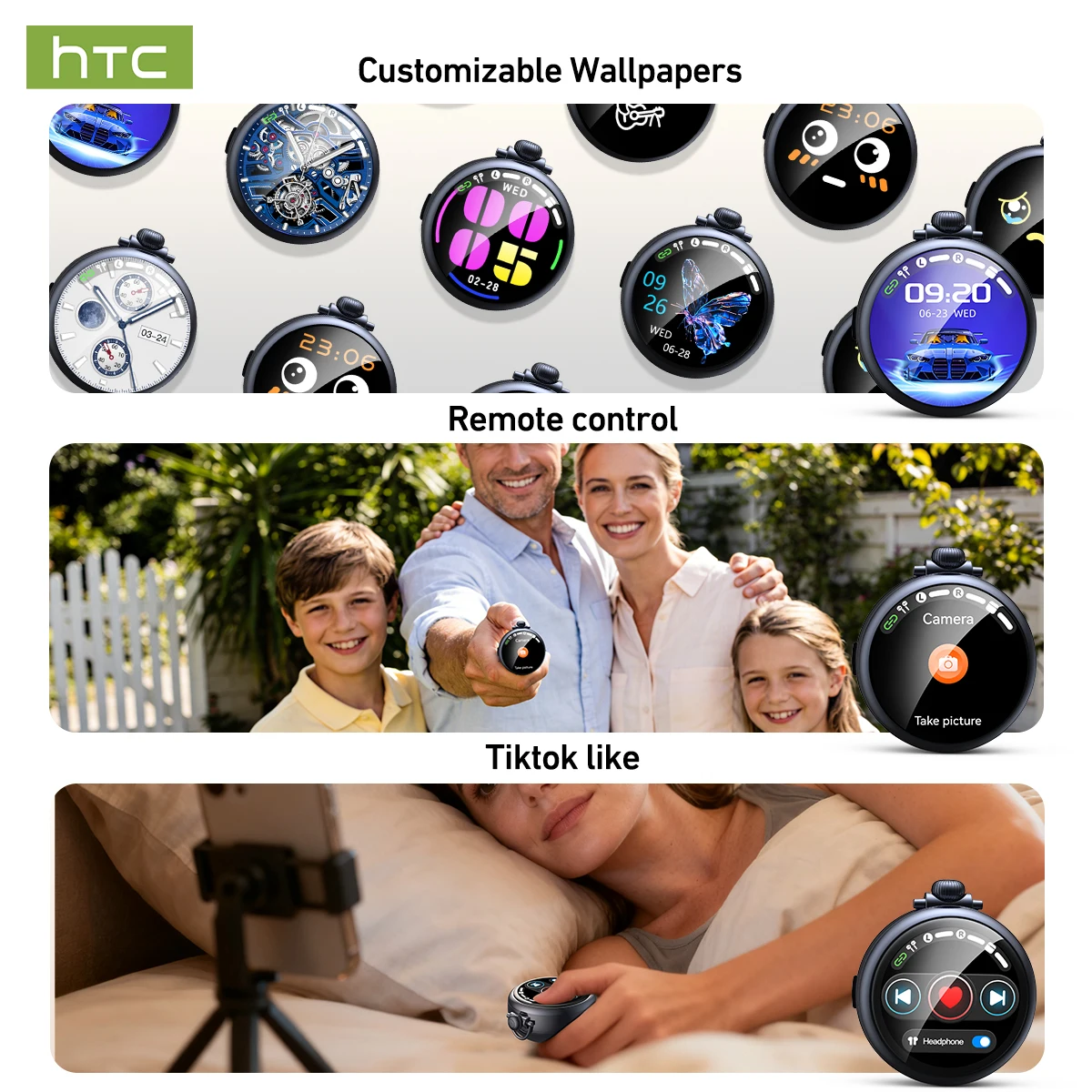 Фото Умный помощник для перевода с ИИ, беспроводные Bluetooth-наушники HTC NE71, гарнитура с ЖК-дисплеем Full HD, музыкальные спортивные наушники №4