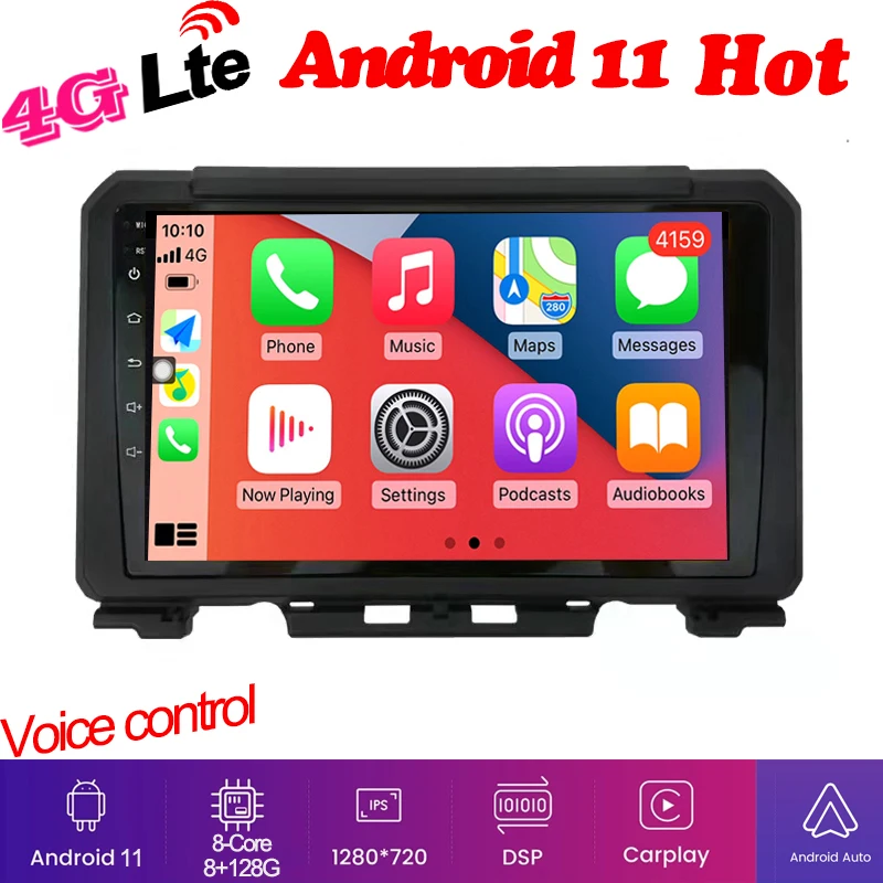 

Octa core voice control Android 11 Car GPS radio Player for Suzuki jimny 2019 2020 2021 2022 with carplay 4G lte wifi usb 8+128G