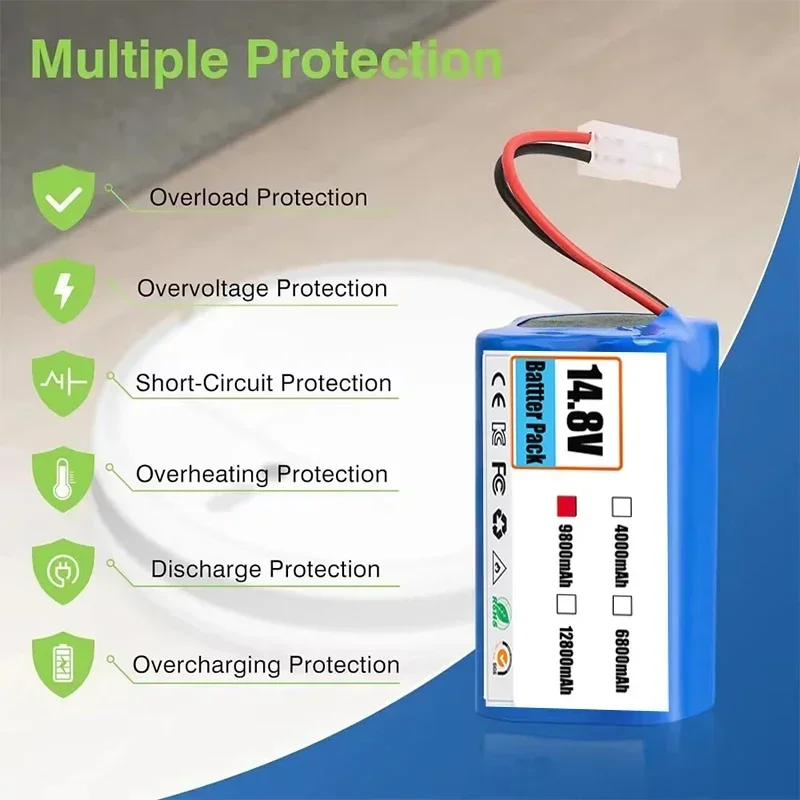 Фото Запасная батарея H18650CH-4S1P для Xiaomi Mijia Mi Robot Vacuum-Mop G1 SKV4136GL MJST G1, аккумулятор глубокого разряда №2