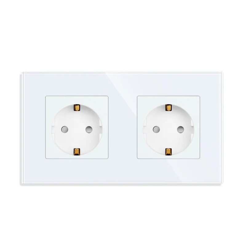 

Bingoelec Двойная настенная розетка из закаленного стекла 16А