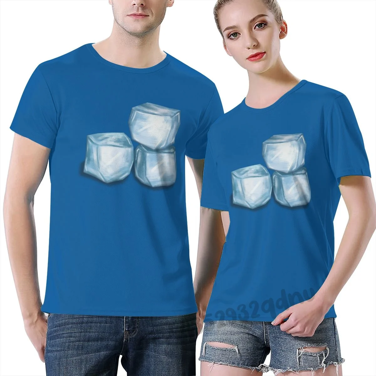 

Transparent Cold Drink Ice Cube Men T-Shirt Blue S