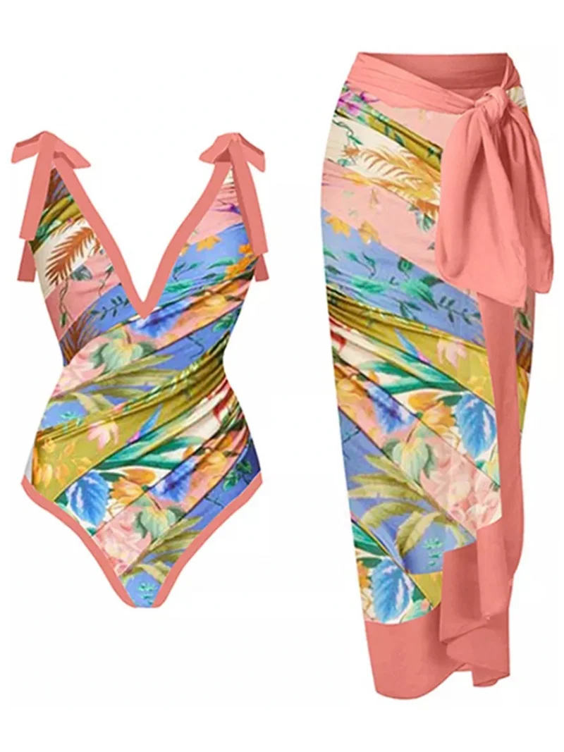 Vintage Women Two Piece Swimsuit Designer Bathing Suit Beach Dress Cover Up Luxury Swimwear Surf Wear Summer Beachwear