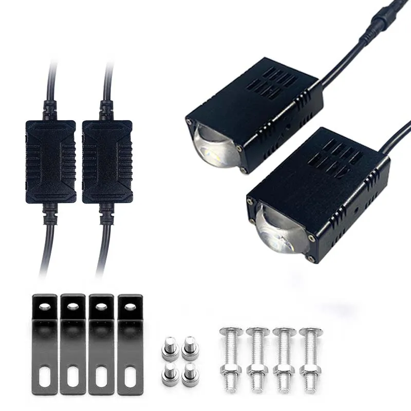 

Carolyn 2 шт. мини-светодиодные фары дальнего света, меняющие цвет, фары «Глаз дьявола», водонепроницаемые вспомогательные фонари, универсальные спортивные фонари